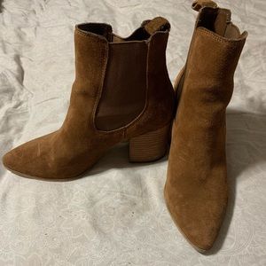 Cognac Suede Steve Madden Booties